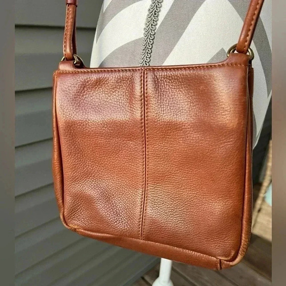 Vintage Fossil Brown Leather Small Crossbody Shoulder Bag Purse - Picture 3 of 8